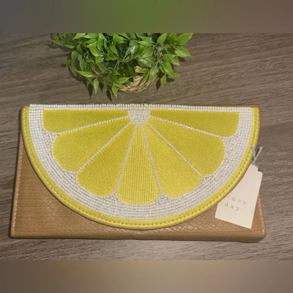 a new day Yellow and Tan Clutch - Picture 3 of 6